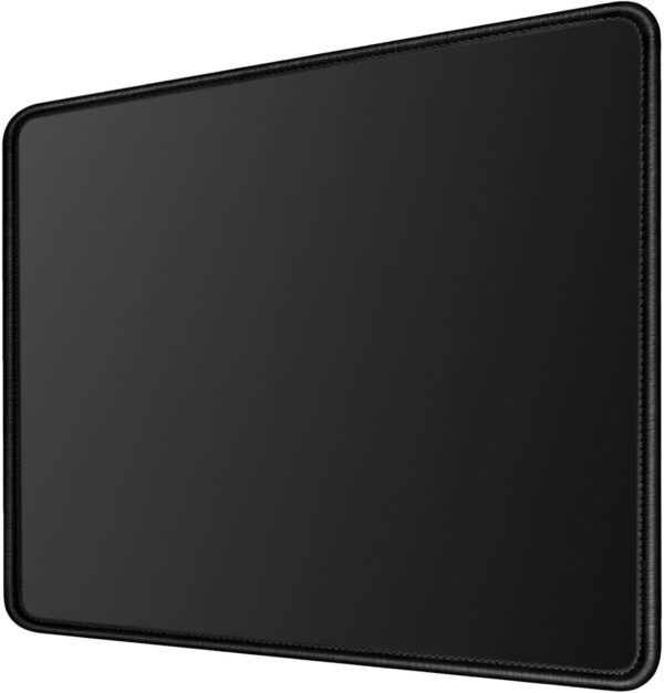 TONOS Black Mouse Pad 11 x 8.7 x 0.1 in. Basic Big Mouse Pad with Stitched Edges and Non-Slip Rubber Base, Premium-Textured Mouse Pad for Laptop, Computer & PC, Gaming & Working, Waterproof Mousepad